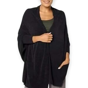 NWT Barefoot Dreams Cozychic Ultra Lite Knit Blanket Wrap Black S/M